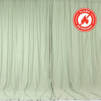 2 Pack Sage Green Scuba Polyester Event Curtain Drapes, Durable Flame Resistant Backdrop Event Panels Wrinkle Free with Rod Pockets - 10ftx10ft - Bell Racket Store
