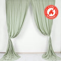 2 Pack Sage Green Scuba Polyester Event Curtain Drapes, Durable Flame Resistant Backdrop Event Panels Wrinkle Free with Rod Pockets - 10ftx10ft - Bell Racket Store