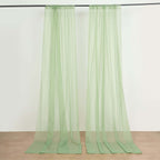 2 Pack Sage Green Sheer Chiffon Event Curtain Drapes, Durable Flame Resistant Organza Backdrop Event Panels With Rod Pockets - 10ftx10ft - Bell Racket Store
