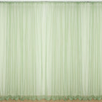 2 Pack Sage Green Sheer Chiffon Event Curtain Drapes, Durable Flame Resistant Organza Backdrop Event Panels With Rod Pockets - 10ftx10ft - Bell Racket Store