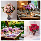 2 - Pack Silk Peony Bouquet 14" Burgundy â€“ Lifelike Artificial Flower Arrangement for Vase Display, Events & Everyday Decor - Bell Racket Store