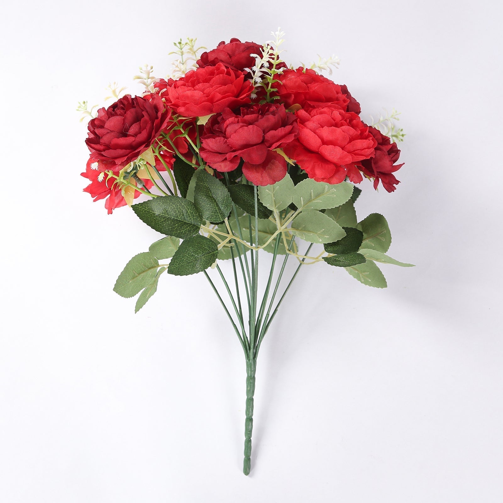 2 - Pack Silk Peony Bouquet 14" Burgundy â€“ Lifelike Artificial Flower Arrangement for Vase Display, Events & Everyday Decor - Bell Racket Store