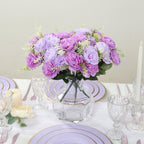 2 - Pack Silk Peony Bouquet 14" Lavender Lilac â€“ Lifelike Artificial Flower Arrangement for Vase Display, Events & Everyday Decor - Bell Racket Store