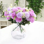 2 - Pack Silk Peony Bouquet 14" Lavender Lilac â€“ Lifelike Artificial Flower Arrangement for Vase Display, Events & Everyday Decor - Bell Racket Store