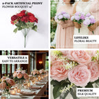 2 - Pack Silk Peony Bouquet 14" Lavender Lilac â€“ Lifelike Artificial Flower Arrangement for Vase Display, Events & Everyday Decor - Bell Racket Store