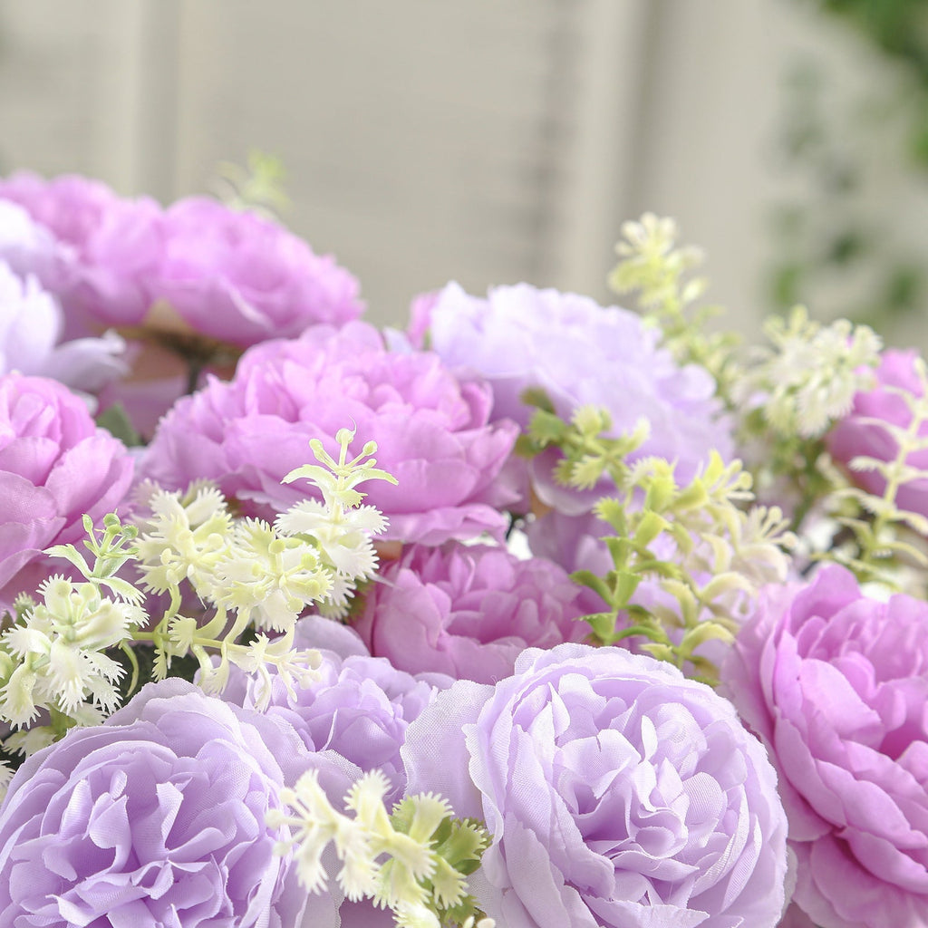 2 - Pack Silk Peony Bouquet 14" Lavender Lilac â€“ Lifelike Artificial Flower Arrangement for Vase Display, Events & Everyday Decor - Bell Racket Store
