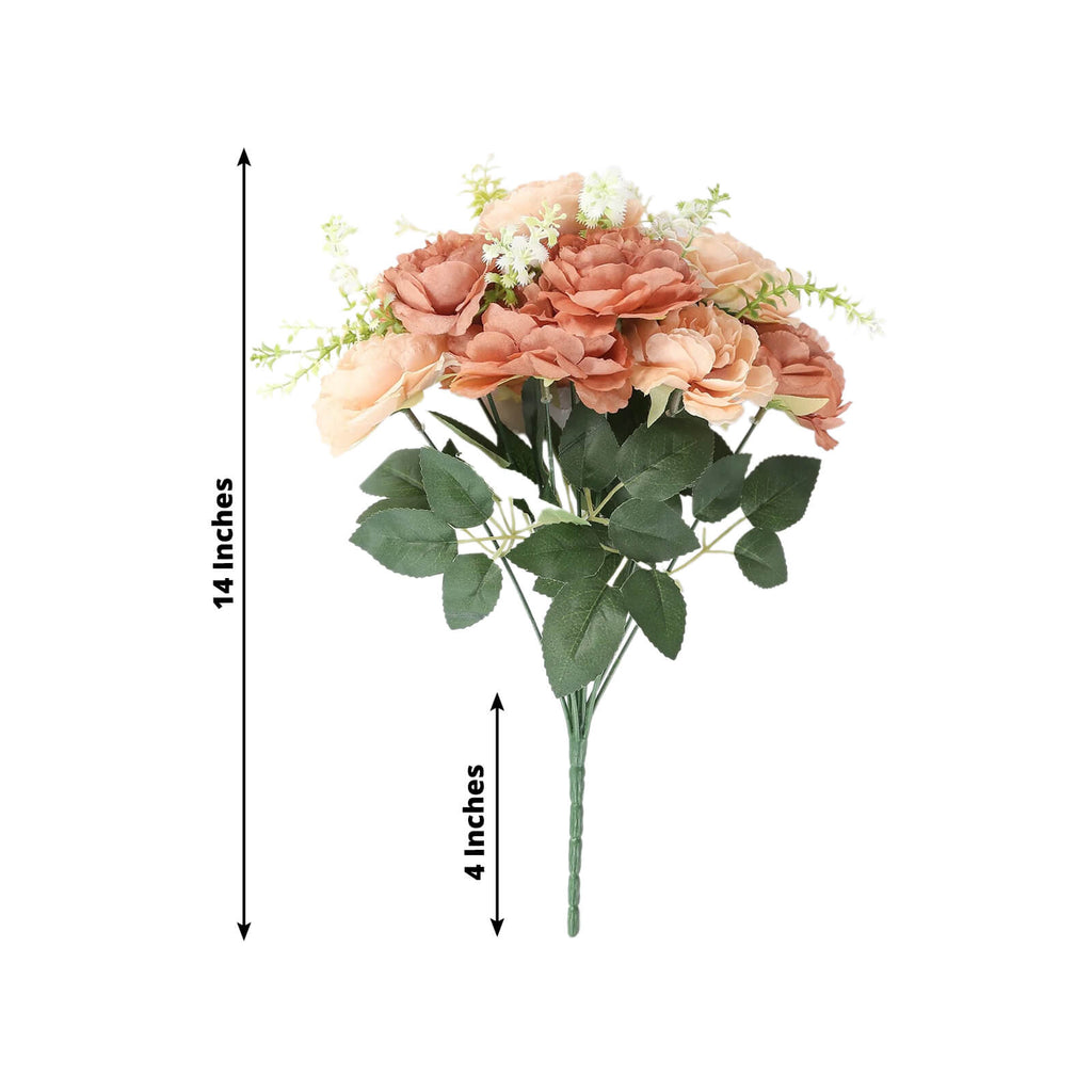 2 - Pack Silk Peony Bouquet 14" Natural â€“ Lifelike Artificial Flower Arrangement for Vase Display, Events & Everyday Decor - Bell Racket Store