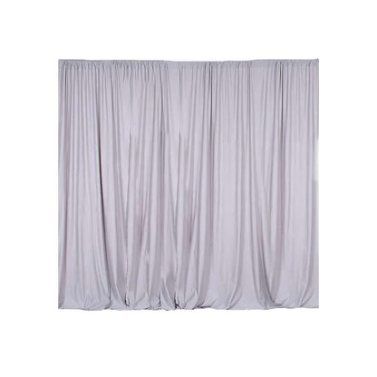 2 Pack Silver Scuba Polyester Event Curtain Drapes, Durable Flame Resistant Backdrop Event Panels Wrinkle Free with Rod Pockets - 10ftx10ft - NestOCart
