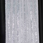 2 Pack Silver Sequin Event Curtain Drapes with Rod Pockets, Seamless Backdrop Event Panels - 8ftx2ft - Bell Racket Store