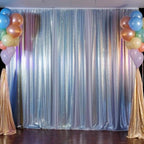 2 Pack Silver Sequin Event Curtain Drapes with Rod Pockets, Seamless Backdrop Event Panels - 8ftx2ft - Bell Racket Store