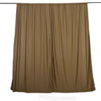 2 Pack Taupe Scuba Polyester Event Curtain Drapes, Durable Flame Resistant Backdrop Event Panels Wrinkle Free with Rod Pockets - 10ftx10ft - Bell Racket Store