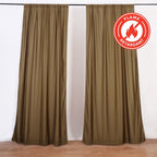 2 Pack Taupe Scuba Polyester Event Curtain Drapes, Durable Flame Resistant Backdrop Event Panels Wrinkle Free with Rod Pockets - 10ftx10ft - Bell Racket Store