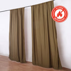 2 Pack Taupe Scuba Polyester Event Curtain Drapes, Durable Flame Resistant Backdrop Event Panels Wrinkle Free with Rod Pockets - 10ftx10ft - Bell Racket Store