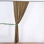 2 Pack Taupe Scuba Polyester Event Curtain Drapes, Durable Flame Resistant Backdrop Event Panels Wrinkle Free with Rod Pockets - 10ftx10ft - Bell Racket Store