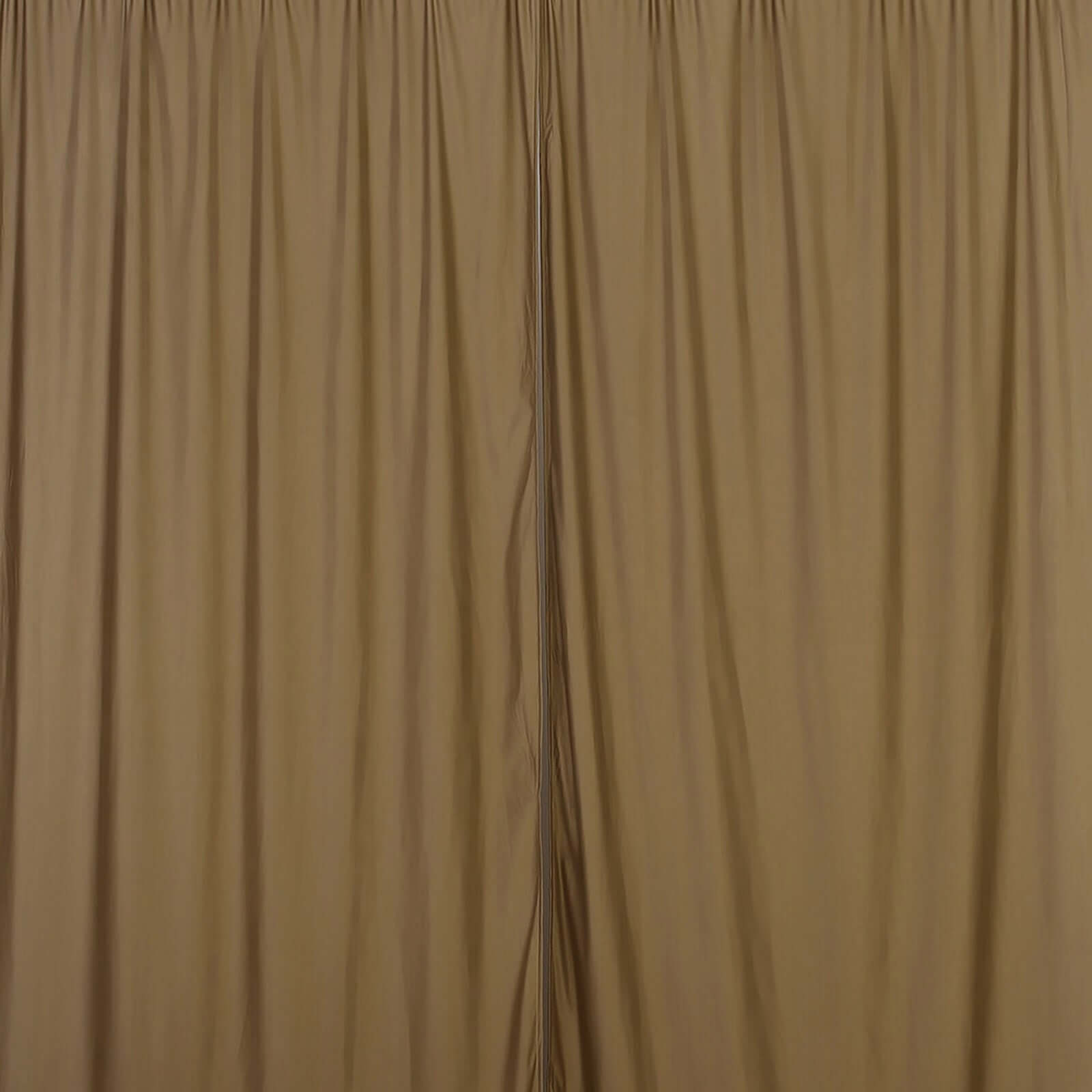 2 Pack Taupe Scuba Polyester Event Curtain Drapes, Durable Flame Resistant Backdrop Event Panels Wrinkle Free with Rod Pockets - 10ftx10ft - Bell Racket Store