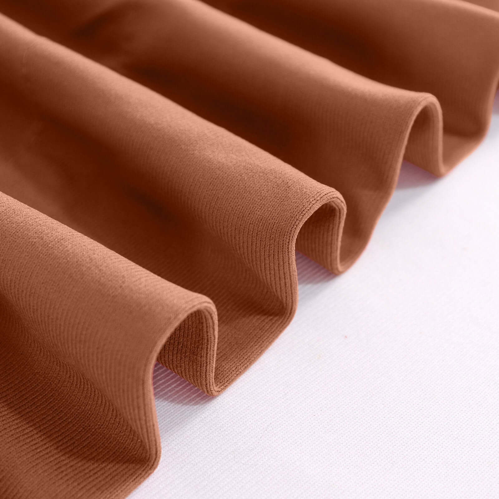 2 Pack Terracotta (Rust) Scuba Polyester Event Curtain Drapes, Durable Flame Resistant Backdrop Event Panels Wrinkle Free with Rod Pockets - 10ftx10ft - Bell Racket Store