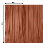 2 Pack Terracotta (Rust) Scuba Polyester Event Curtain Drapes, Durable Flame Resistant Backdrop Event Panels Wrinkle Free with Rod Pockets - 10ftx10ft - Bell Racket Store