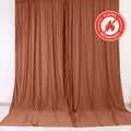 2 Pack Terracotta (Rust) Scuba Polyester Event Curtain Drapes, Durable Flame Resistant Backdrop Event Panels Wrinkle Free with Rod Pockets - 10ftx10ft - Bell Racket Store