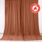 2 Pack Terracotta (Rust) Scuba Polyester Event Curtain Drapes, Durable Flame Resistant Backdrop Event Panels Wrinkle Free with Rod Pockets - 10ftx10ft - Bell Racket Store