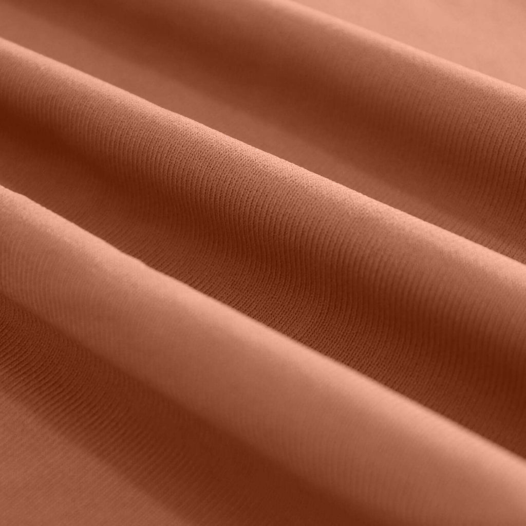 2 Pack Terracotta (Rust) Scuba Polyester Event Curtain Drapes, Durable Flame Resistant Backdrop Event Panels Wrinkle Free with Rod Pockets - 10ftx10ft - Bell Racket Store