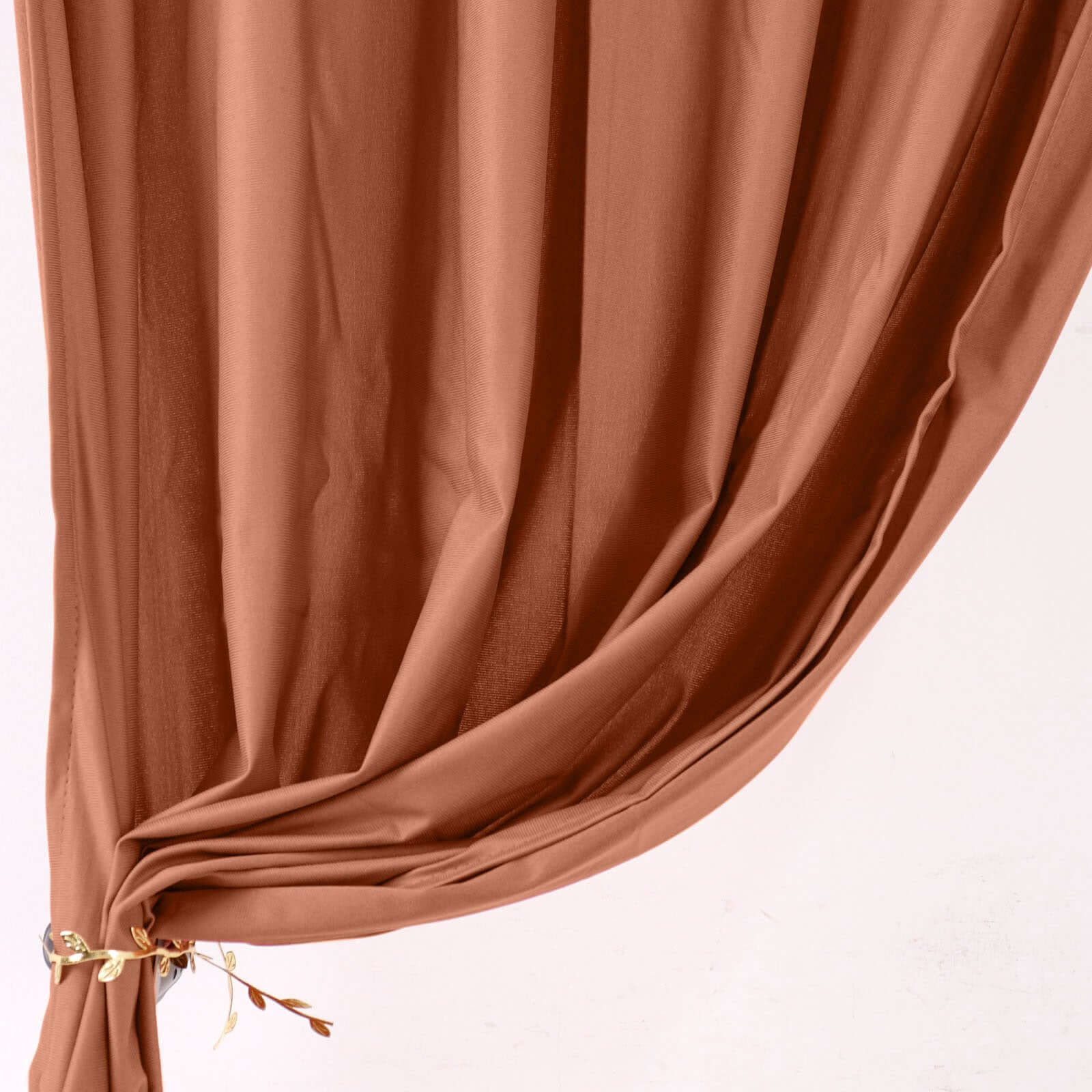 2 Pack Terracotta (Rust) Scuba Polyester Event Curtain Drapes, Durable Flame Resistant Backdrop Event Panels Wrinkle Free with Rod Pockets - 10ftx10ft - Bell Racket Store