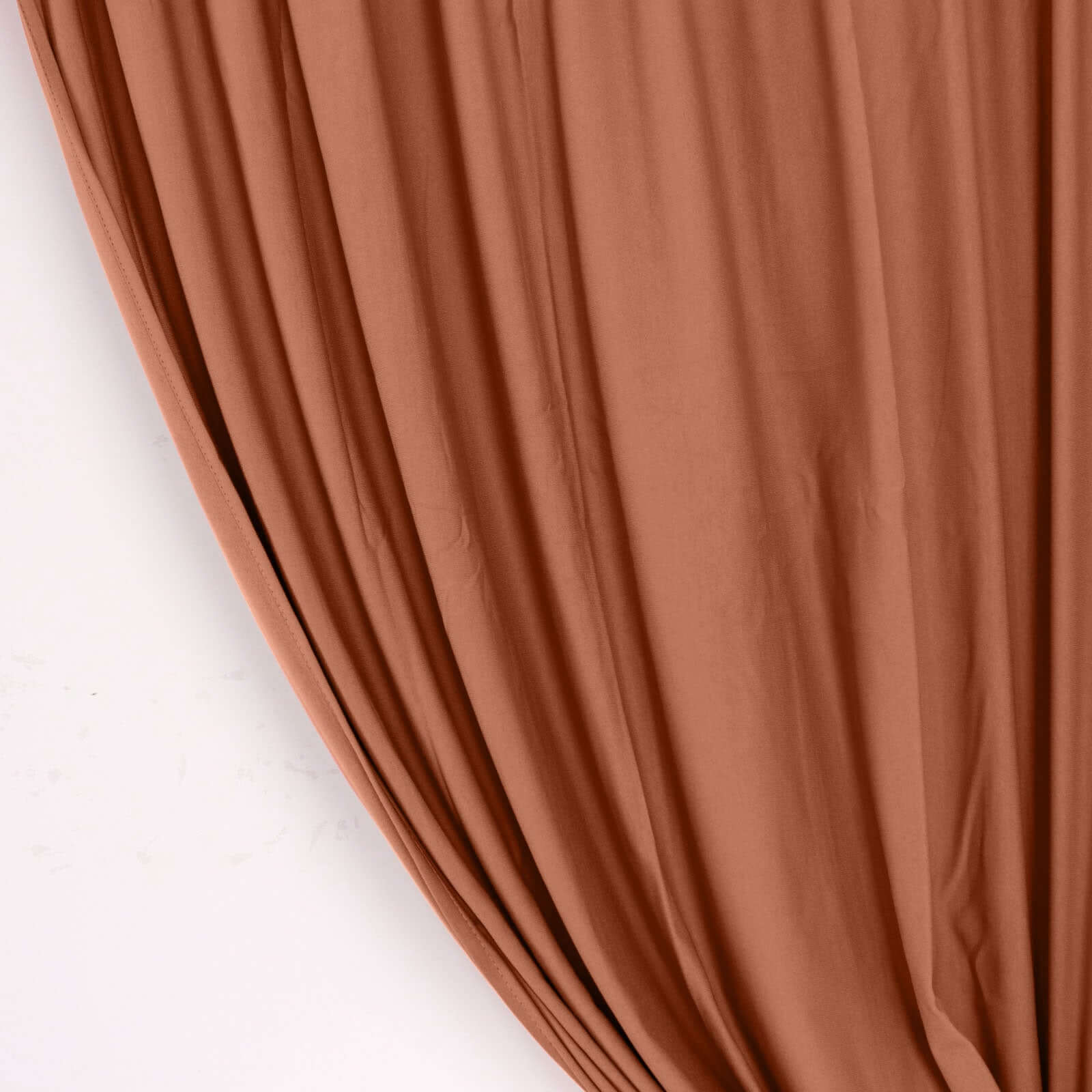 2 Pack Terracotta (Rust) Scuba Polyester Event Curtain Drapes, Durable Flame Resistant Backdrop Event Panels Wrinkle Free with Rod Pockets - 10ftx10ft - Bell Racket Store