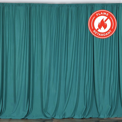 2 Pack Turquoise Scuba Polyester Event Curtain Drapes, Durable Flame Resistant Backdrop Event Panels Wrinkle Free with Rod Pockets - 10ftx10ft - NestOCart