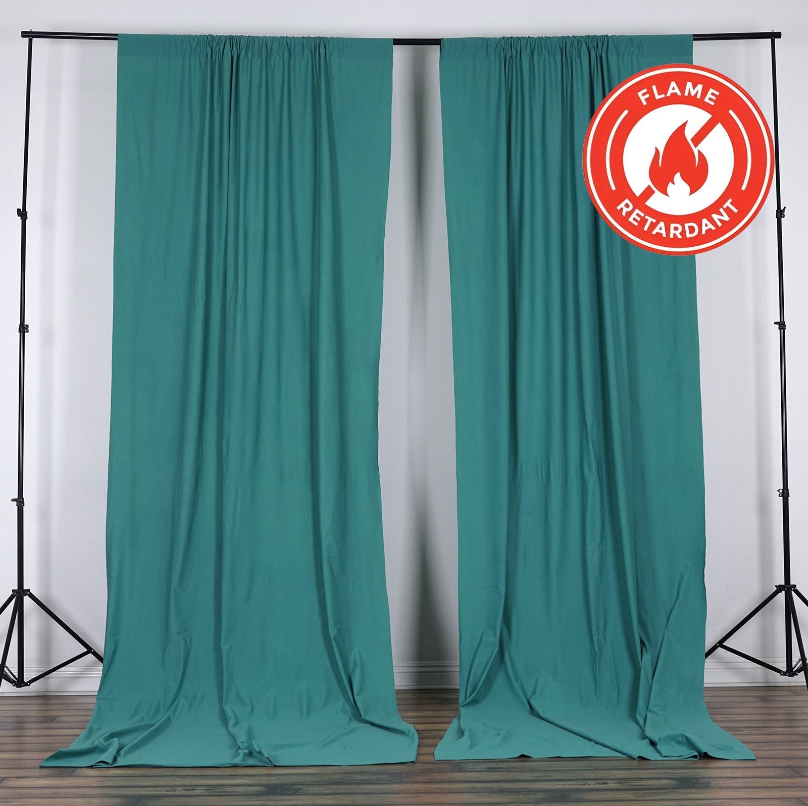 2 Pack Turquoise Scuba Polyester Event Curtain Drapes, Durable Flame Resistant Backdrop Event Panels Wrinkle Free with Rod Pockets - 10ftx10ft - NestOCart