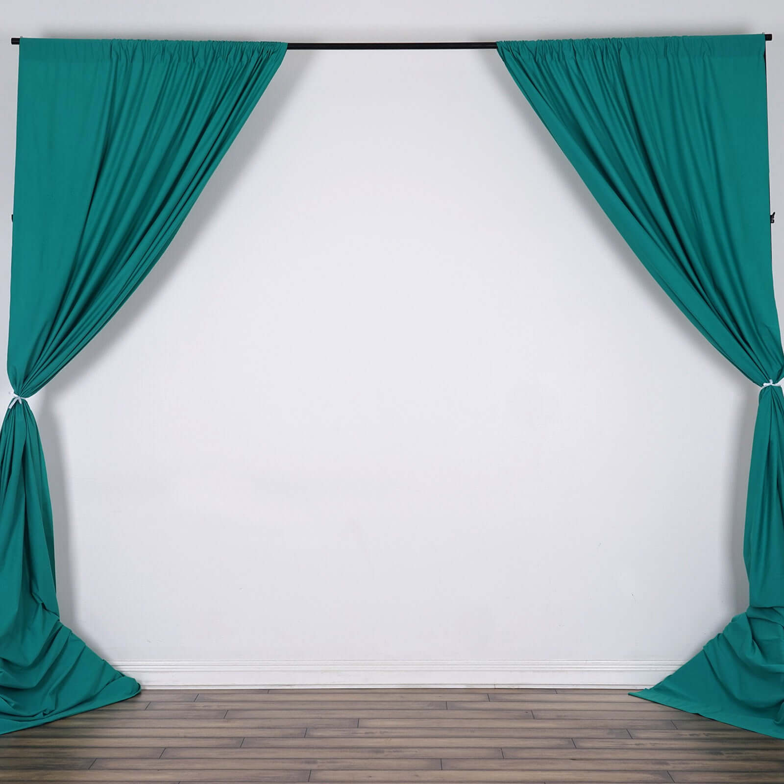 2 Pack Turquoise Scuba Polyester Event Curtain Drapes, Durable Flame Resistant Backdrop Event Panels Wrinkle Free with Rod Pockets - 10ftx10ft - NestOCart