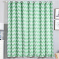 2 Pack White Mint Chevron Design Thermal Blackout Curtains With Chrome Grommet Window Treatment Panels - 52"x84"