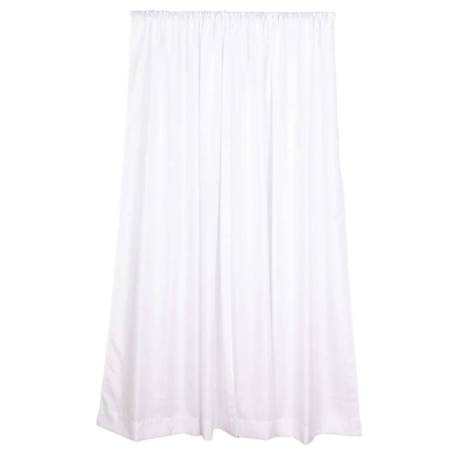 2 Pack White Polyester Event Curtain Drapes, 10ftx8ft Backdrop Event Panels With Rod Pockets 130 GSM - Bell Racket Store
