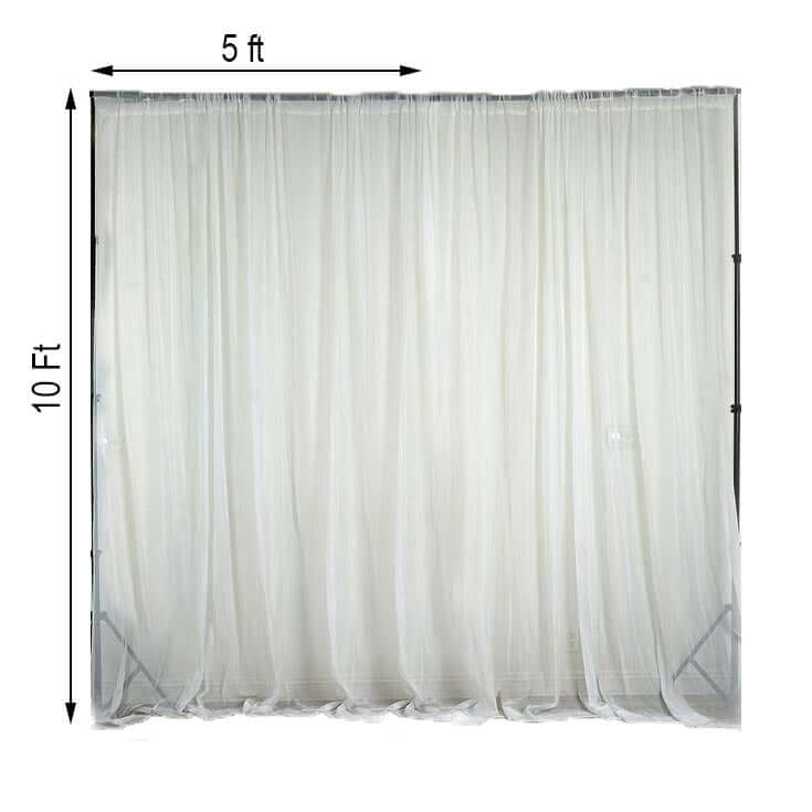 2 Pack White Sheer Chiffon Event Curtain Drapes, Durable Flame Resistant Organza Backdrop Event Panels With Rod Pockets - 10ftx10ft - NestOCart