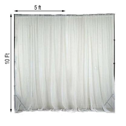 2 Pack White Sheer Chiffon Event Curtain Drapes, Durable Flame Resistant Organza Backdrop Event Panels With Rod Pockets - 10ftx10ft - NestOCart