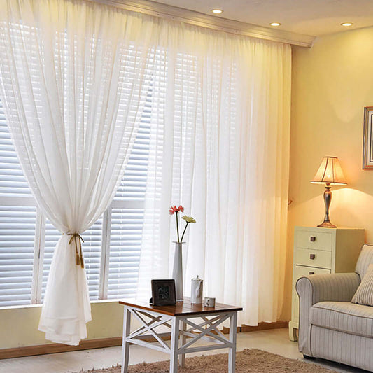 2 Pack White Sheer Chiffon Event Curtain Drapes, Durable Flame Resistant Organza Backdrop Event Panels With Rod Pockets - 10ftx10ft - NestOCart