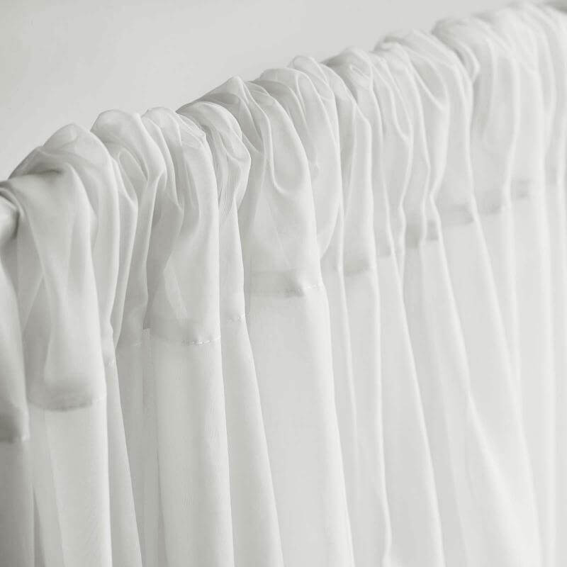 2 Pack White Sheer Chiffon Event Curtain Drapes, Durable Flame Resistant Organza Backdrop Event Panels With Rod Pockets - 10ftx10ft - NestOCart