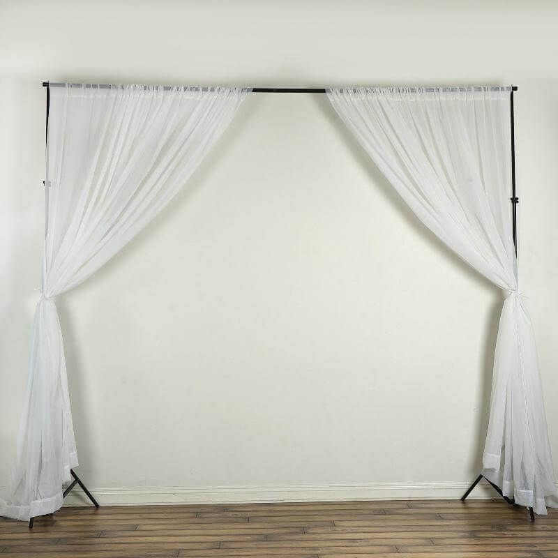 2 Pack White Sheer Chiffon Event Curtain Drapes, Durable Flame Resistant Organza Backdrop Event Panels With Rod Pockets - 10ftx10ft - NestOCart