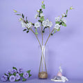 2 Stems 38" Tall Silver Artificial Silk Rose Flower Bouquet Bushes
