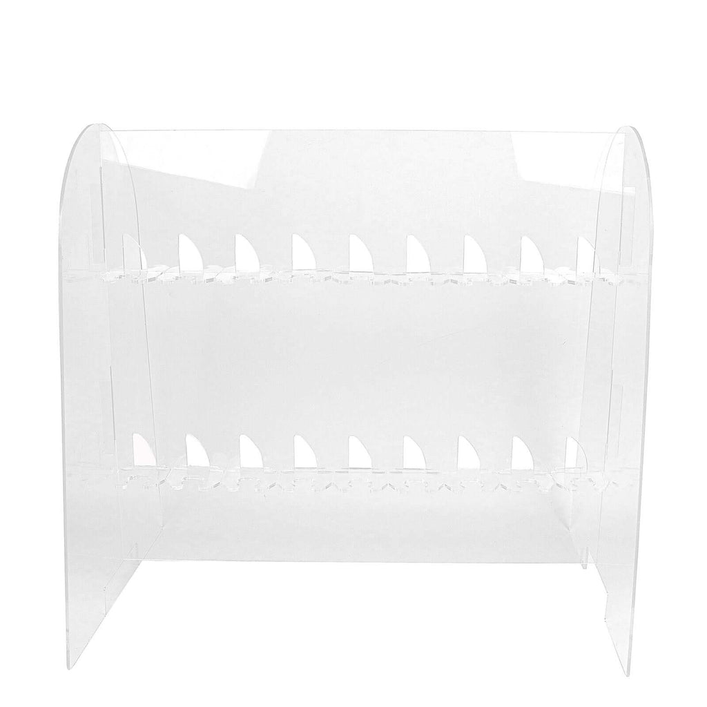 2 - Tier Acrylic Champagne Glass Holder Display Stand Table Top Clear with 18 Hooks for Events & DIY Bars 25" - Bell Racket Store