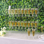 2 - Tier Acrylic Champagne Glass Holder Display Stand Table Top Clear with 18 Hooks for Events & DIY Bars 25" - Bell Racket Store