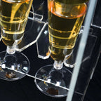 2 - Tier Acrylic Champagne Glass Holder Display Stand Table Top Clear with 18 Hooks for Events & DIY Bars 25" - Bell Racket Store