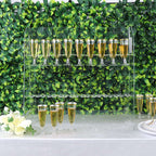 2 - Tier Acrylic Champagne Glass Holder Display Stand Table Top Clear with 18 Hooks for Events & DIY Bars 25" - Bell Racket Store