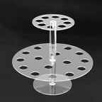 2 Tier Acrylic Round Ice Cream Cone Holder Clear - Sturdy Appetizer Dessert Display Stand with 24 - Slots for Easy & Stylish Event Party Table Setup 12" - Bell Racket Store