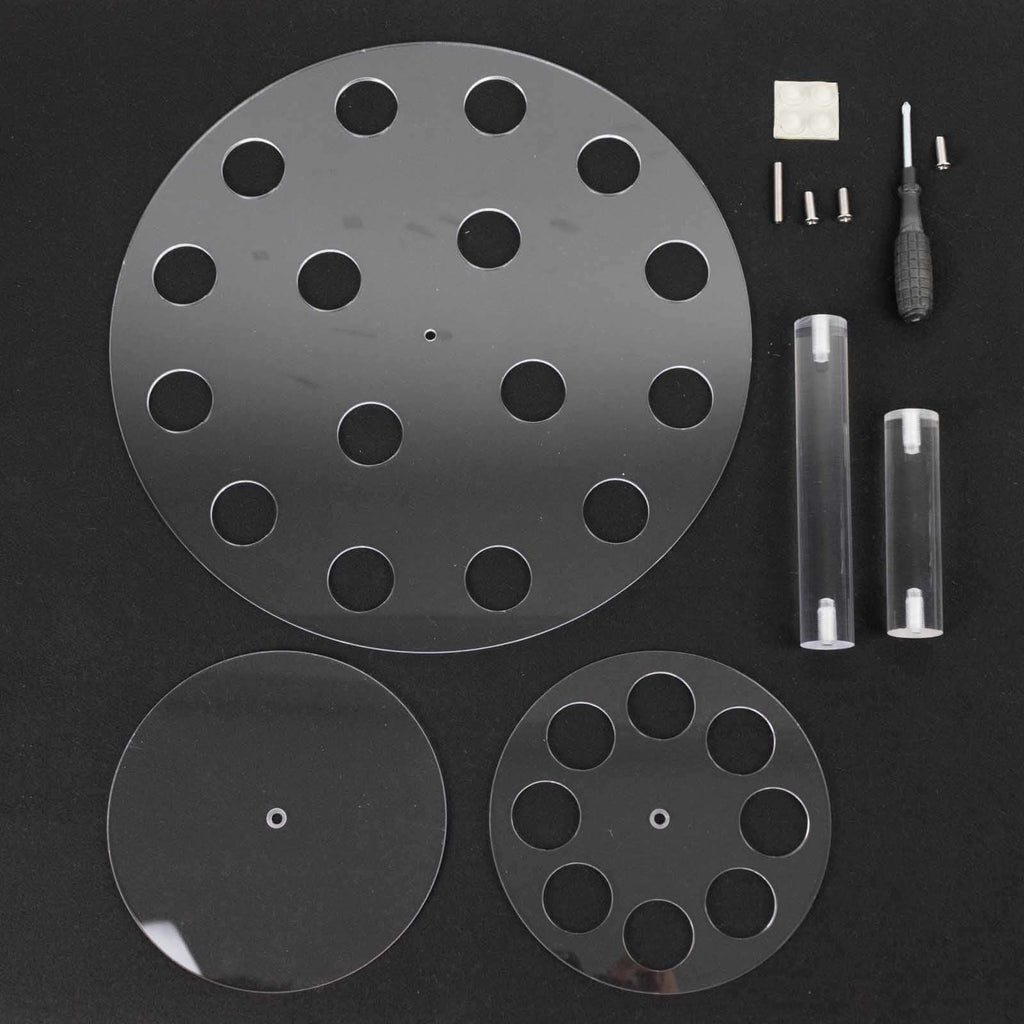 2 Tier Acrylic Round Ice Cream Cone Holder Clear - Sturdy Appetizer Dessert Display Stand with 24 - Slots for Easy & Stylish Event Party Table Setup 12" - Bell Racket Store