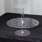 2 Tier Acrylic Round Ice Cream Cone Holder Clear - Sturdy Appetizer Dessert Display Stand with 24 - Slots for Easy & Stylish Event Party Table Setup 12" - Bell Racket Store