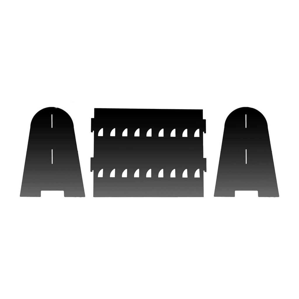 2 - Tier Champagne Glass Holder Display Stand Table Top in Glossy Black - Modern Stemware Rack Cocktail Drink Holder with 18 Hooks for Events & DIY Bars 25" - Bell Racket Store