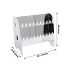 2 - Tier Champagne Glass Holder Display Stand Table Top in Silver Mirror Finish - Modern Stemware Rack Cocktail Drink Holder with 18 Hooks for Events & DIY Bars 25" - Bell Racket Store