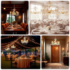 2 - Tier Crystal Chandelier with 10 LED Candle Bulbs â€“ Silver Acrylic Ceiling Light Fixture with Decorative Upper Crystals for Dining Room or Foyer â€“ 2.5ft - Bell Racket Store