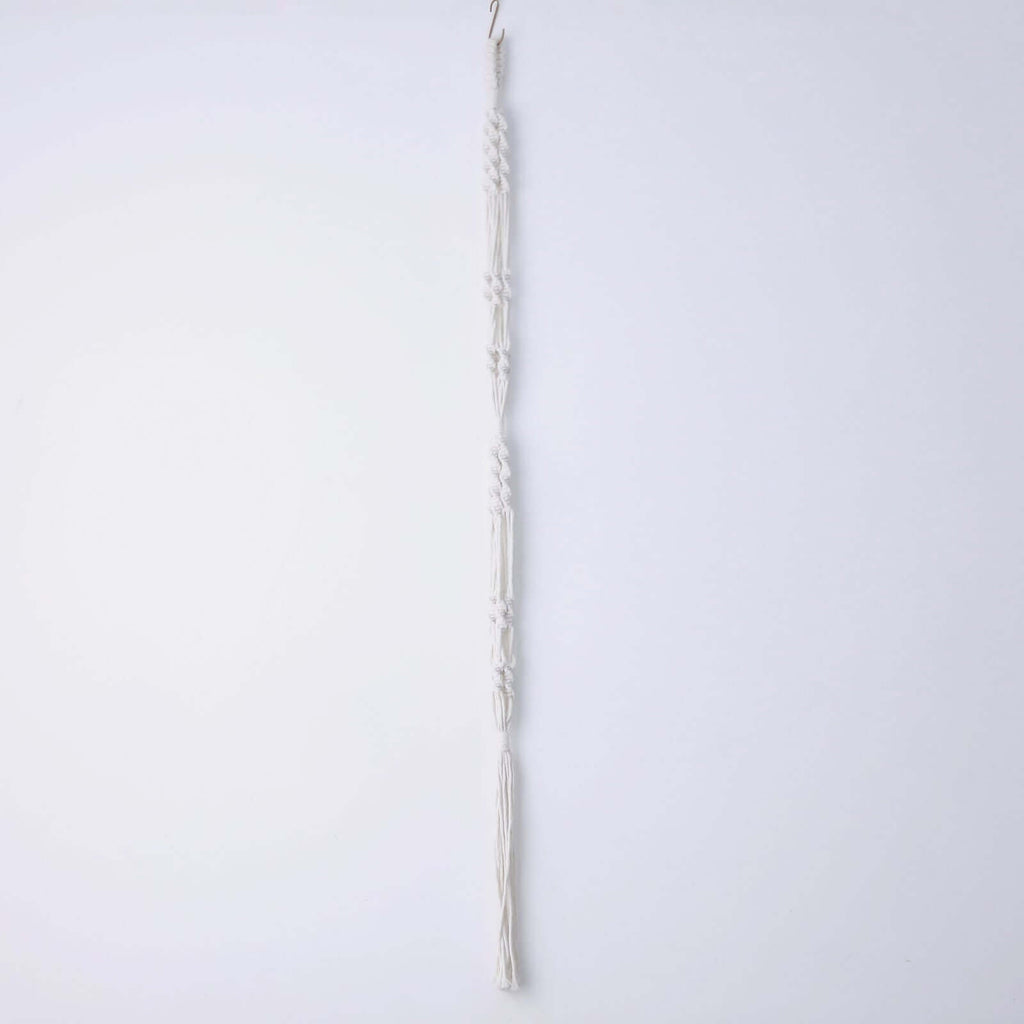 2 - Tier Hanging Planter Basket with Tassels Ivory Double Boho Design - Cotton Rope Indoor Decorative Holders - Bell Racket Store