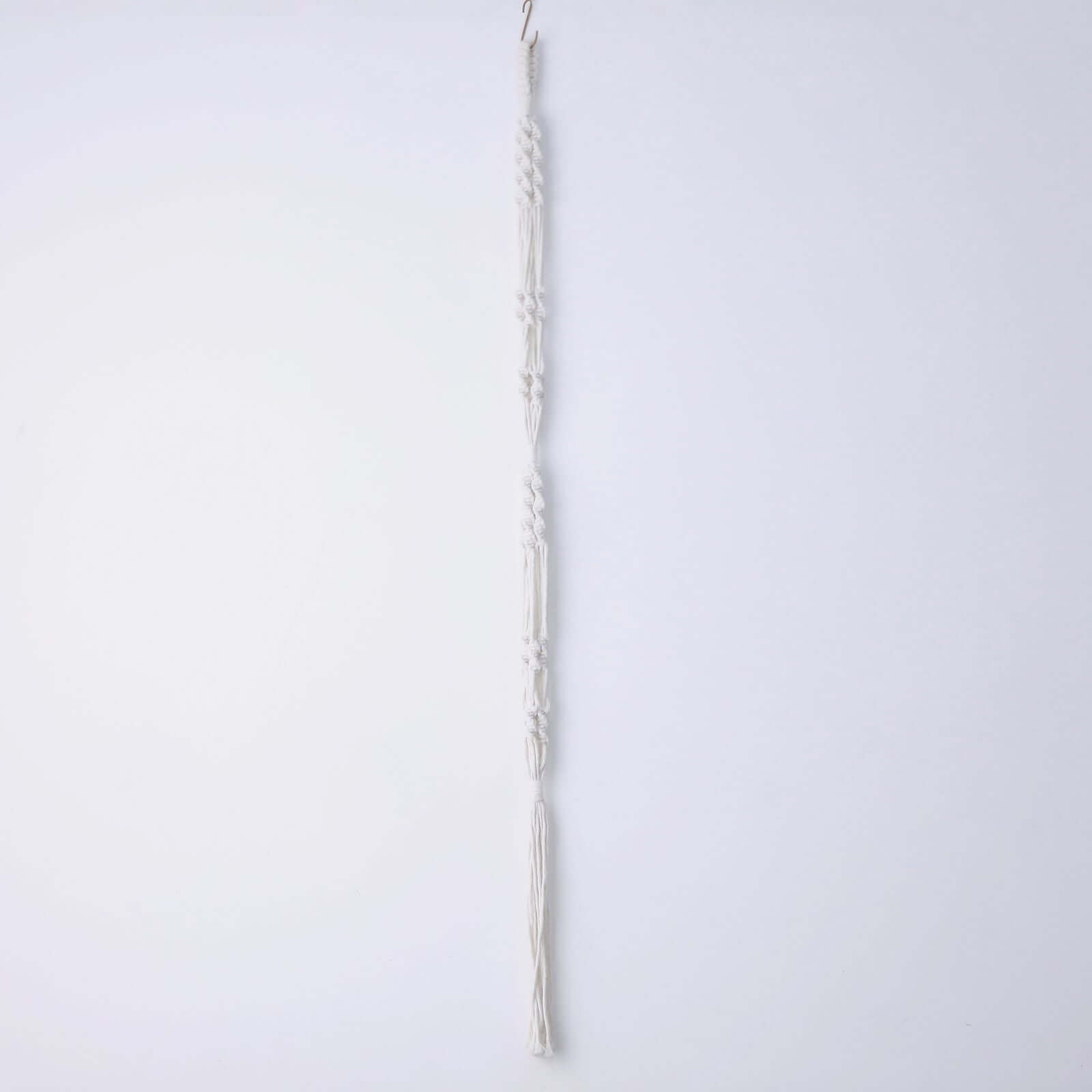 2 - Tier Hanging Planter Basket with Tassels Ivory Double Boho Design - Cotton Rope Indoor Decorative Holders - Bell Racket Store