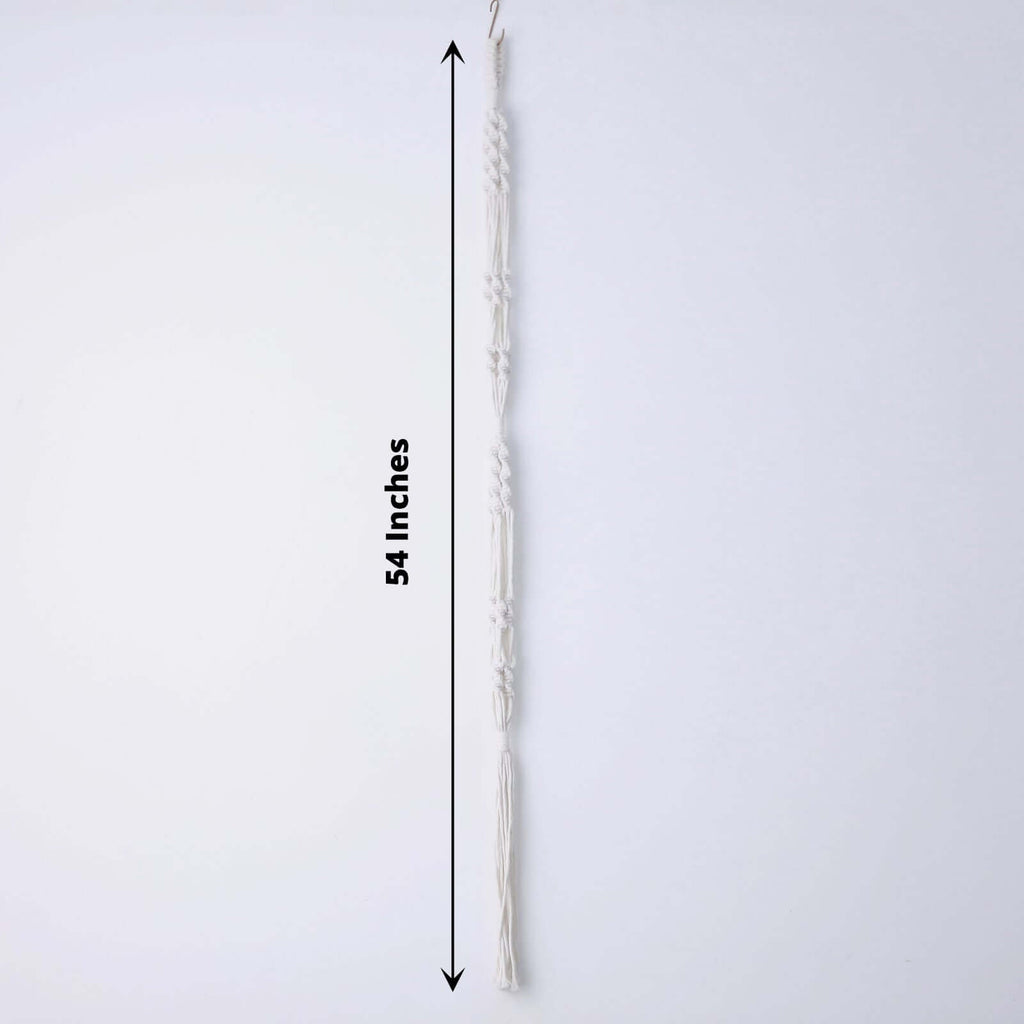 2 - Tier Hanging Planter Basket with Tassels Ivory Double Boho Design - Cotton Rope Indoor Decorative Holders - Bell Racket Store